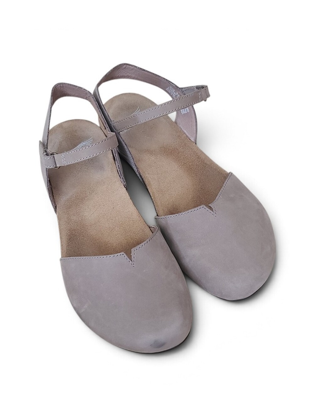 Dansko Rowan Taupe Nubuck Leather Closed Toe Slingback Comfort Sandals EU 39